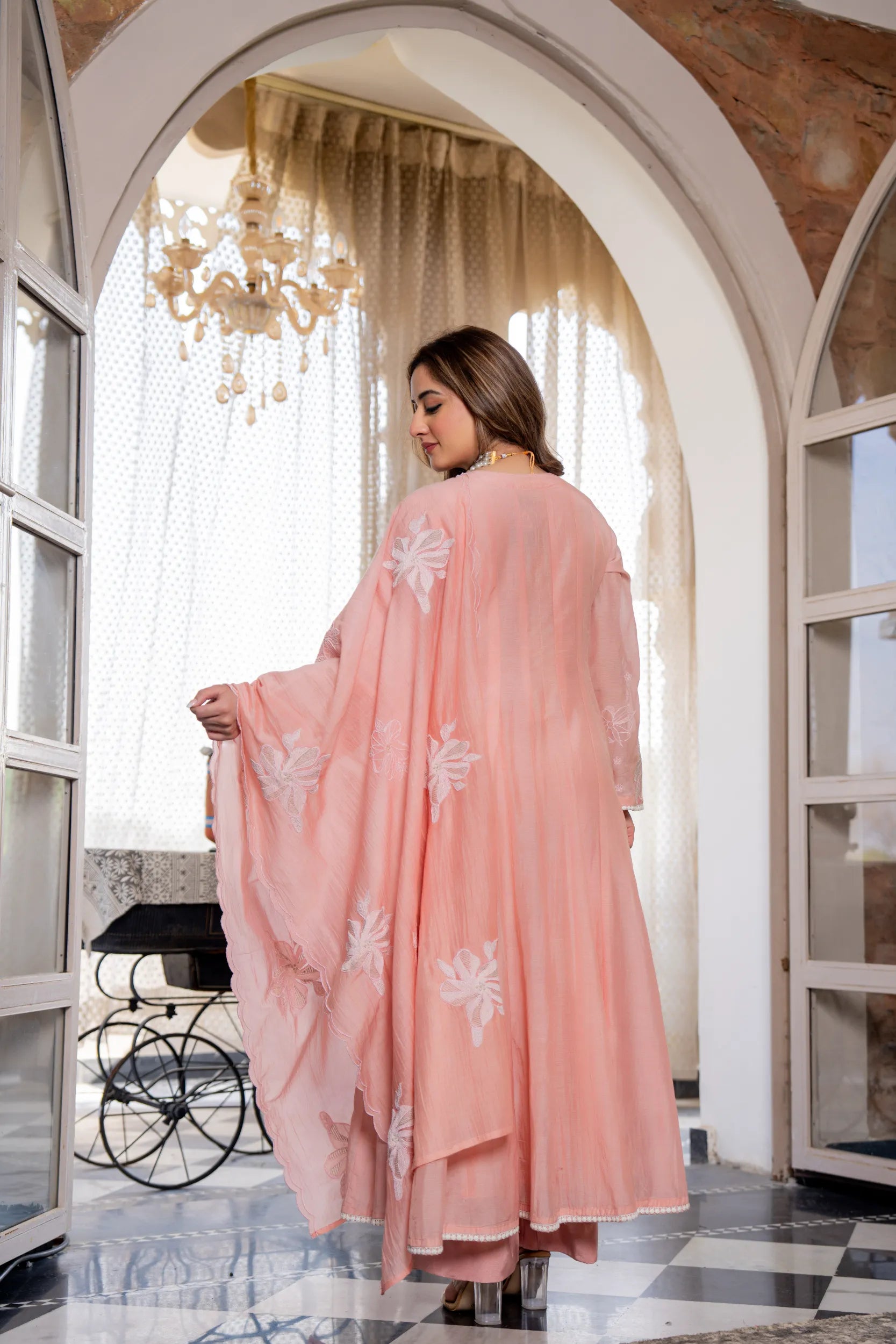 Blush Petal Chanderi Kurta Set