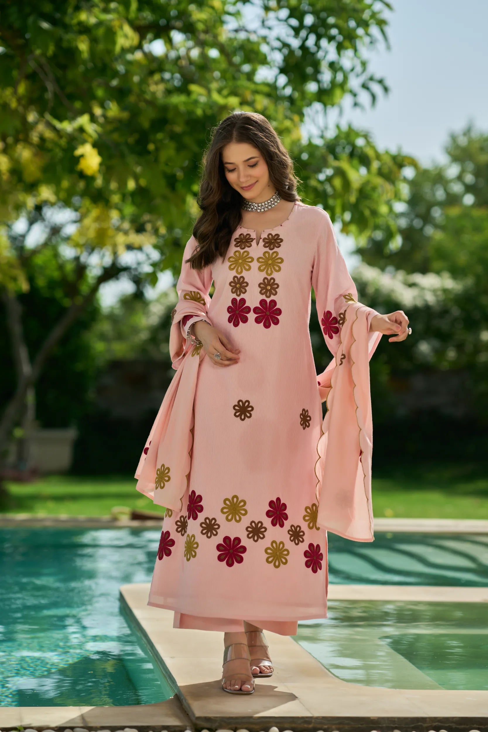 Blush Flora Kurta  Set