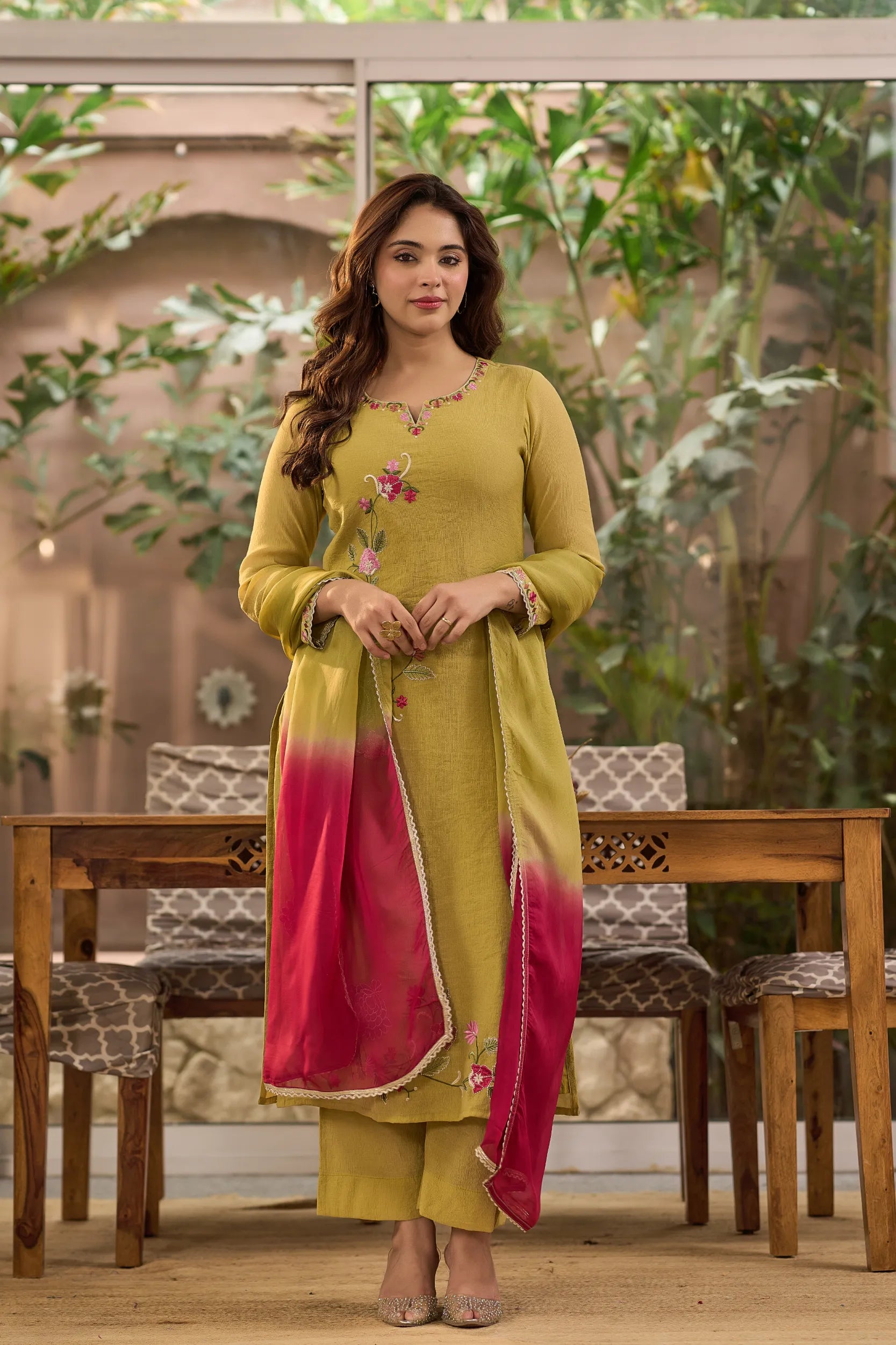 Olive Blossom Kurta  Set