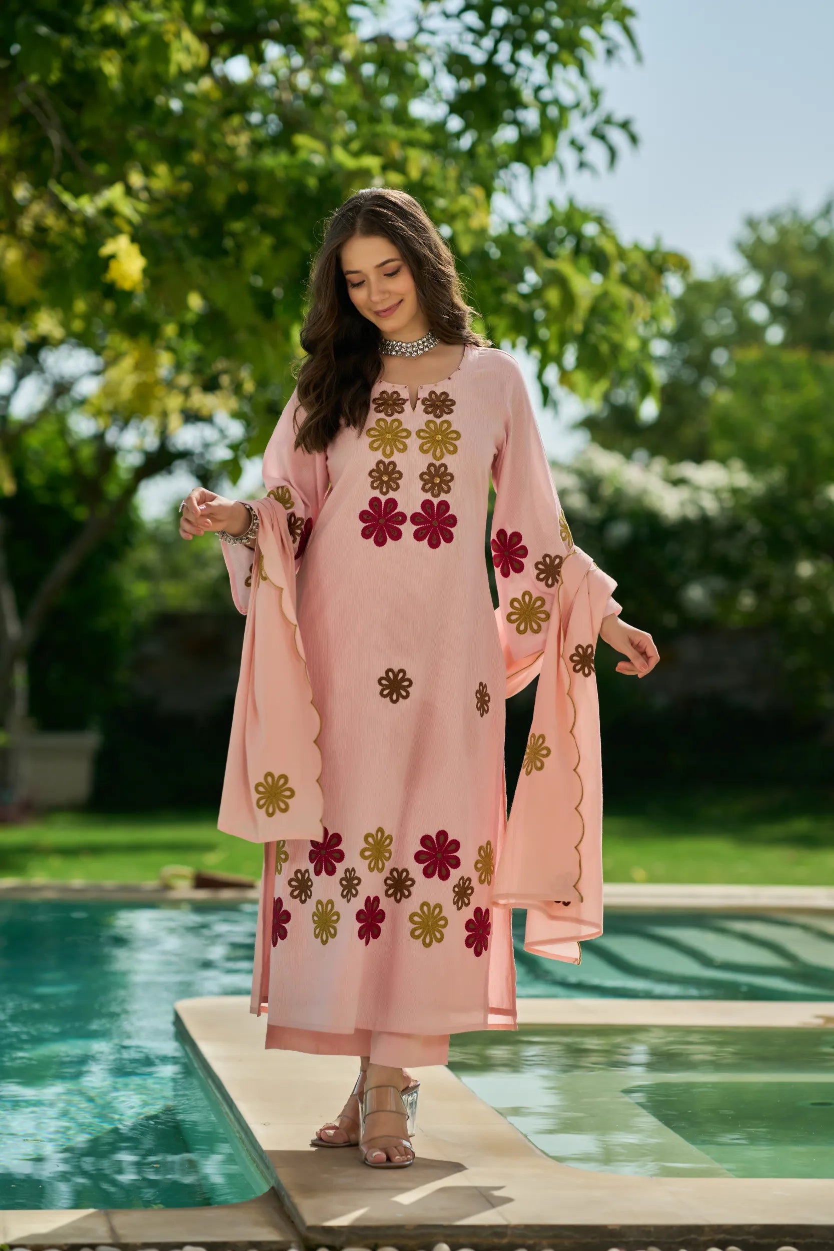 Blush Flora Kurta  Set