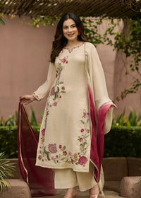 Ivory Floral Kurta  Set