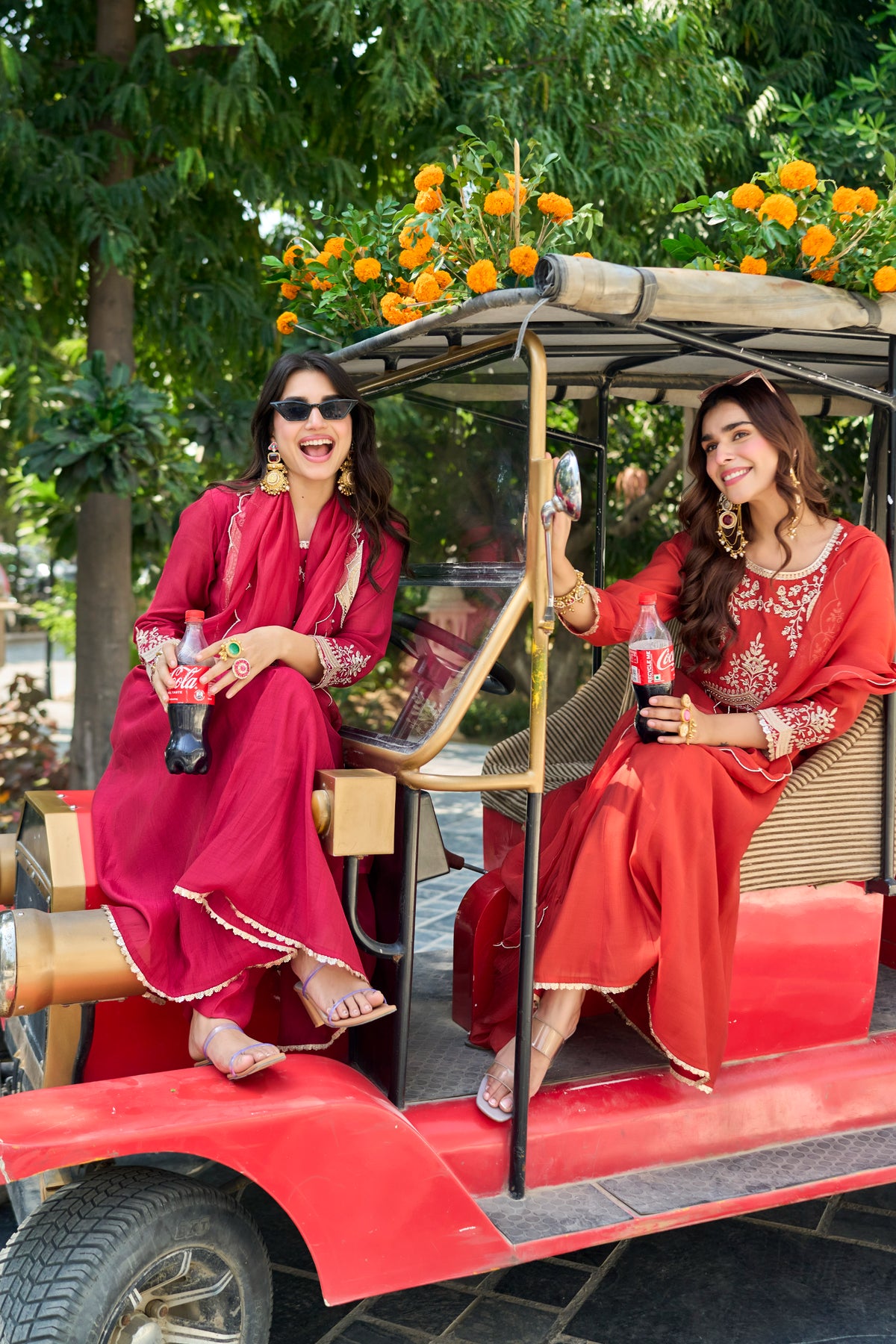 Terracotta Red A-Line Suit Set