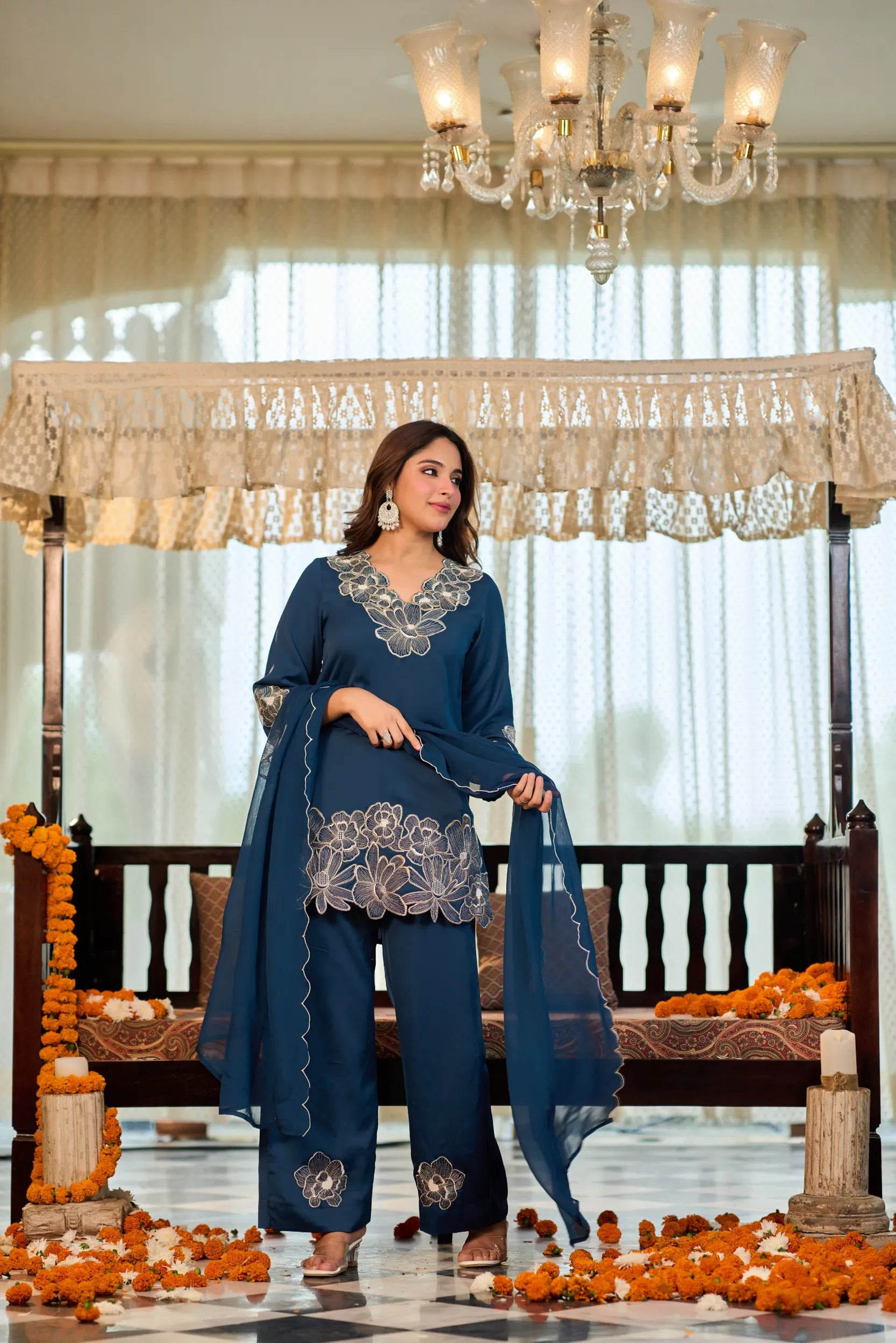 Sapphire Bloom Suit Set
