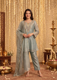 Powder Blue Embroidered Kurta Set