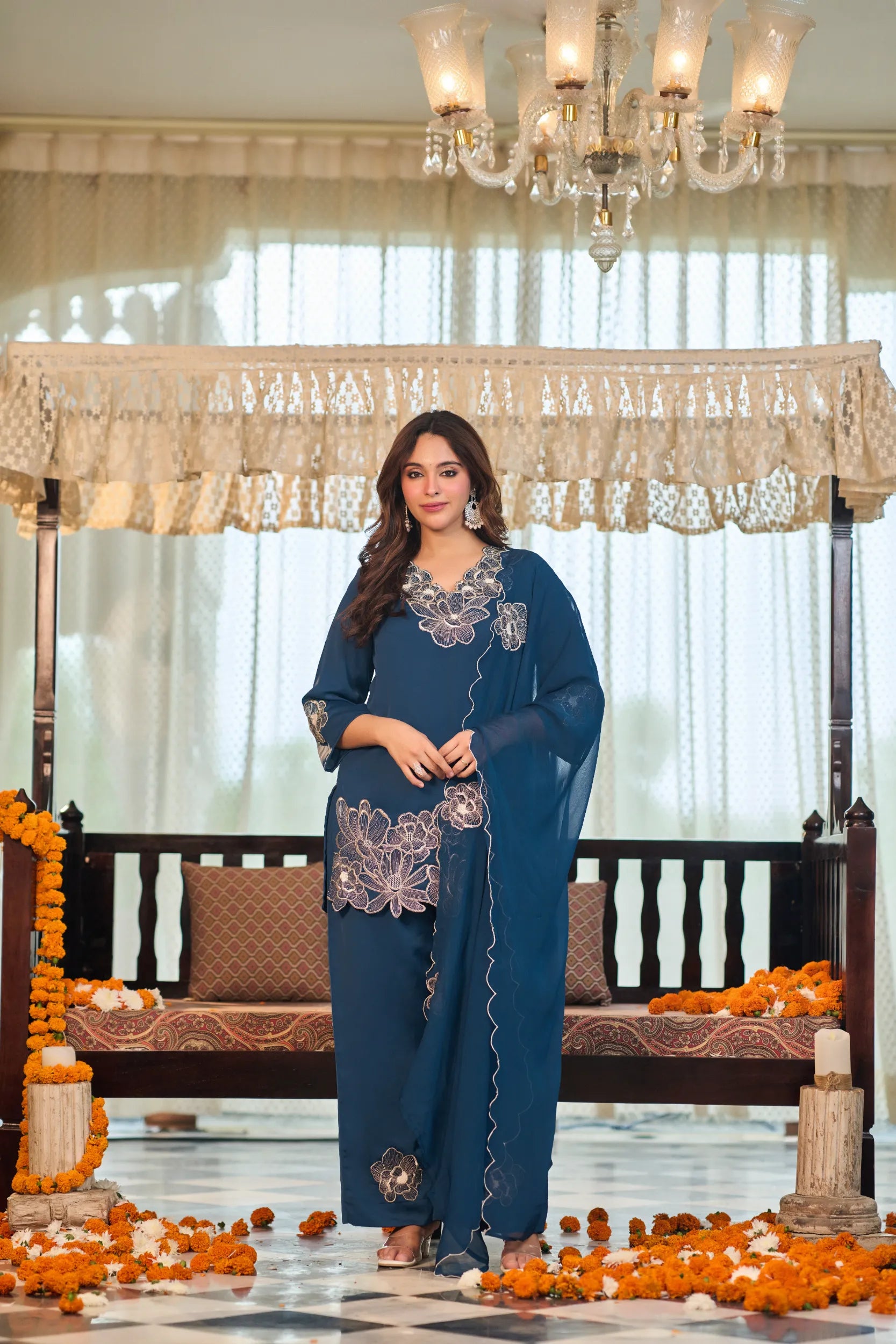 Sapphire Bloom Suit Set