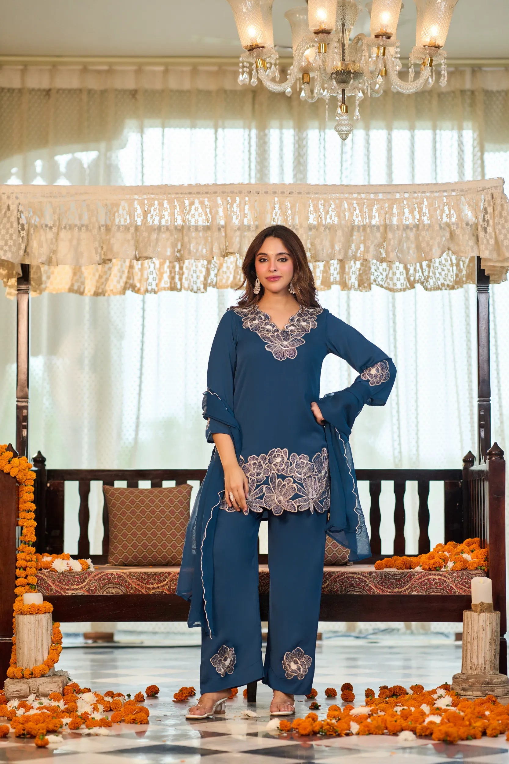 Sapphire Bloom Suit Set