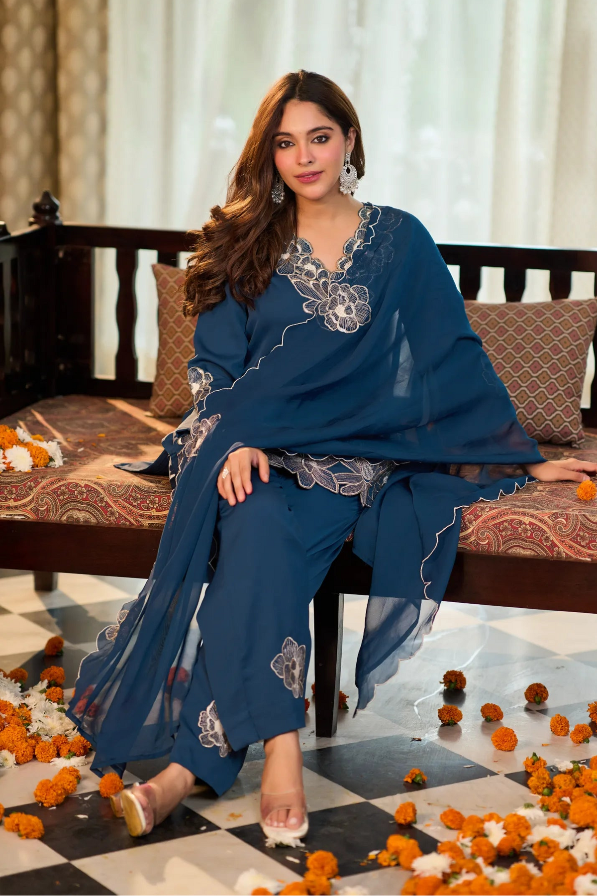 Sapphire Bloom Kurta Set