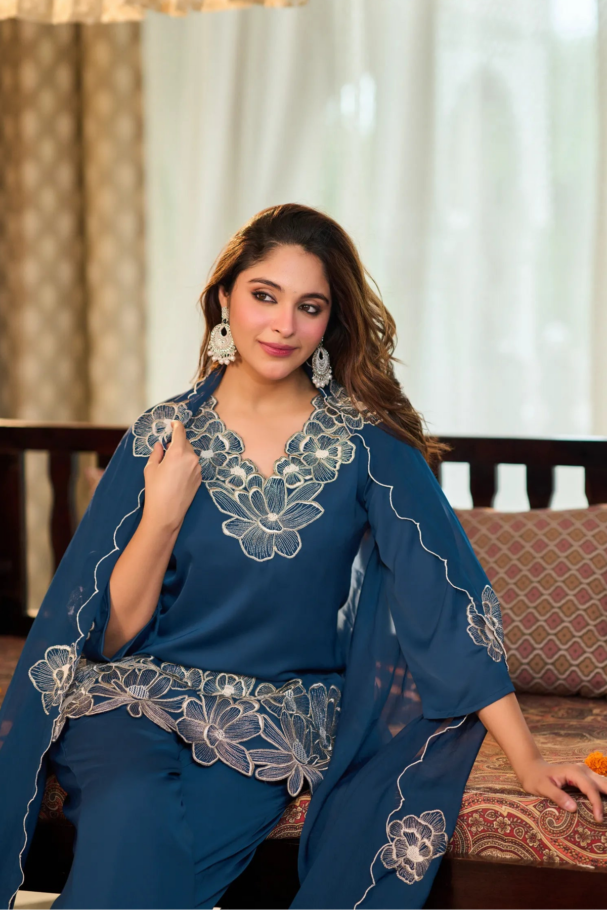 Sapphire Bloom Kurta Set