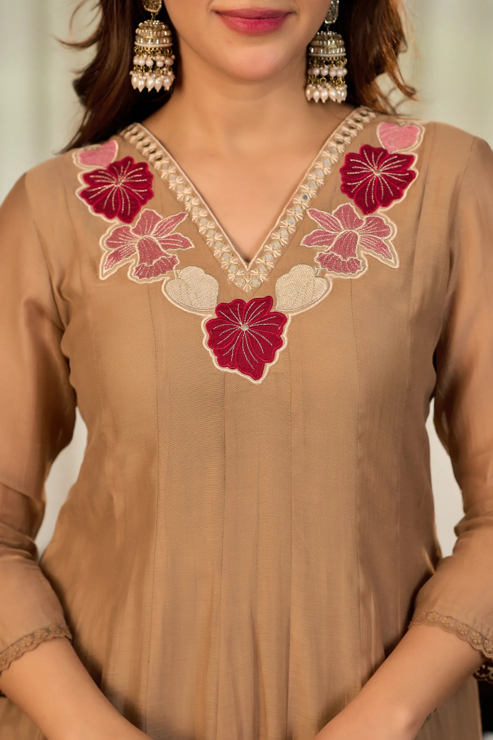 Mocha Brown Flared Suit Set