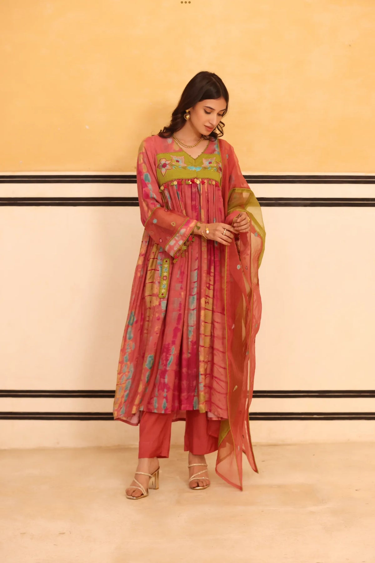 Pink Aura Flared Suit Set