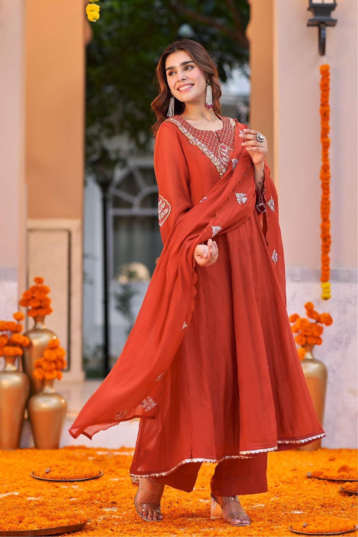 Orange Royal Elegance Kurta Set