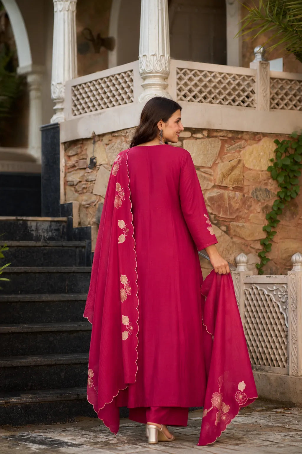 Berry Pink Floral Suit Set
