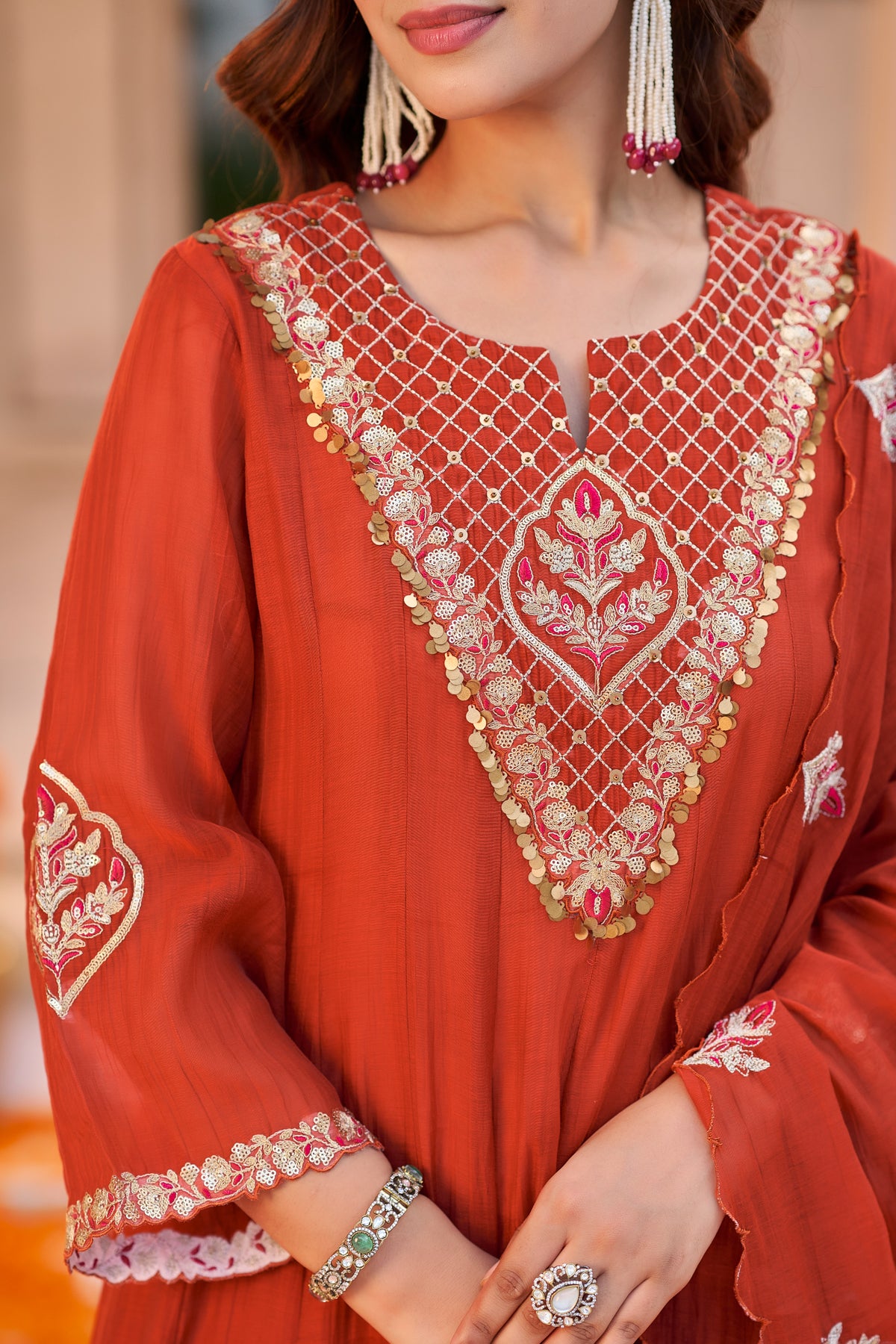 Orange Royal Elegance Kurta Set