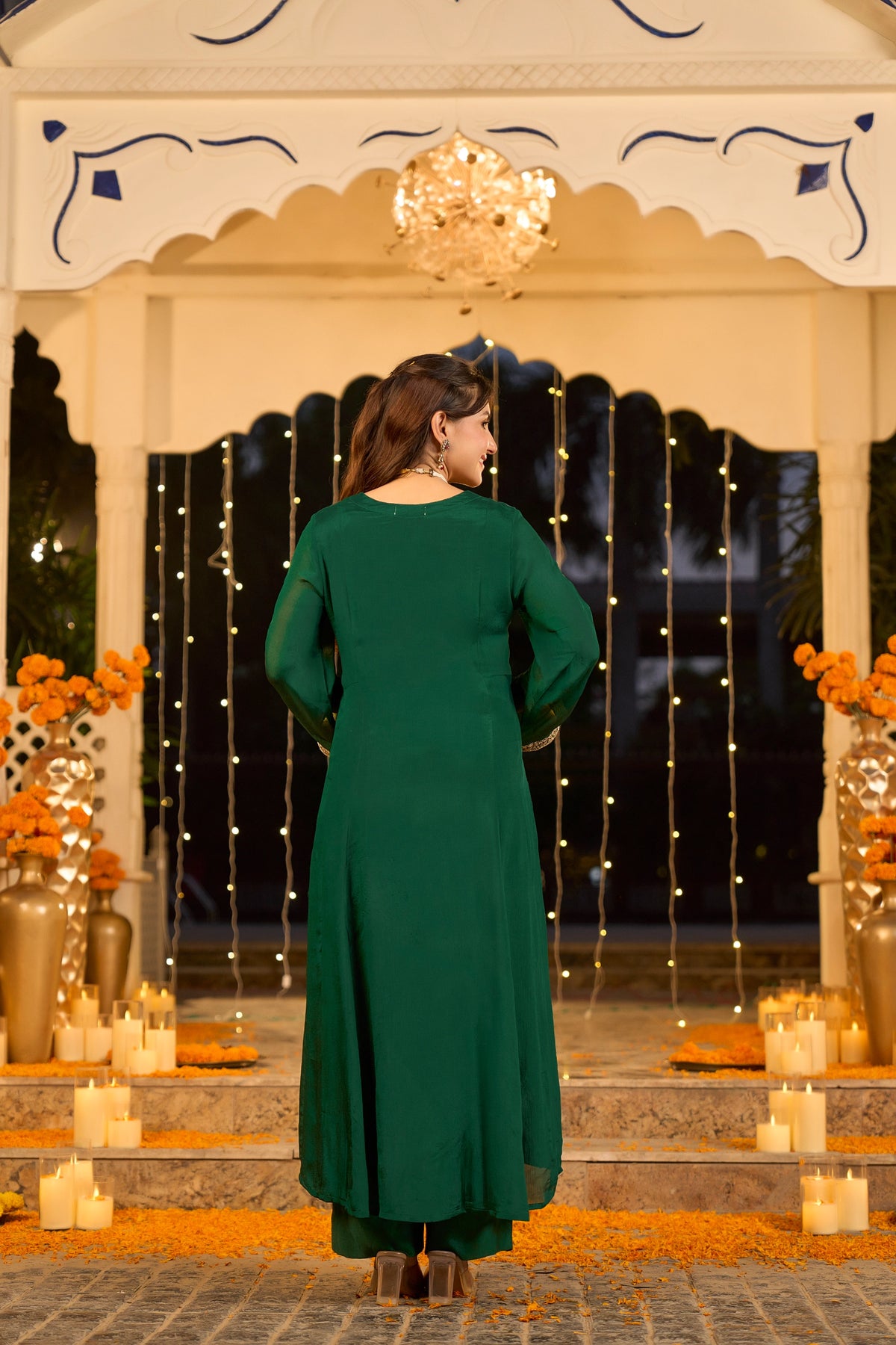 Emerald Green Embroidered Set