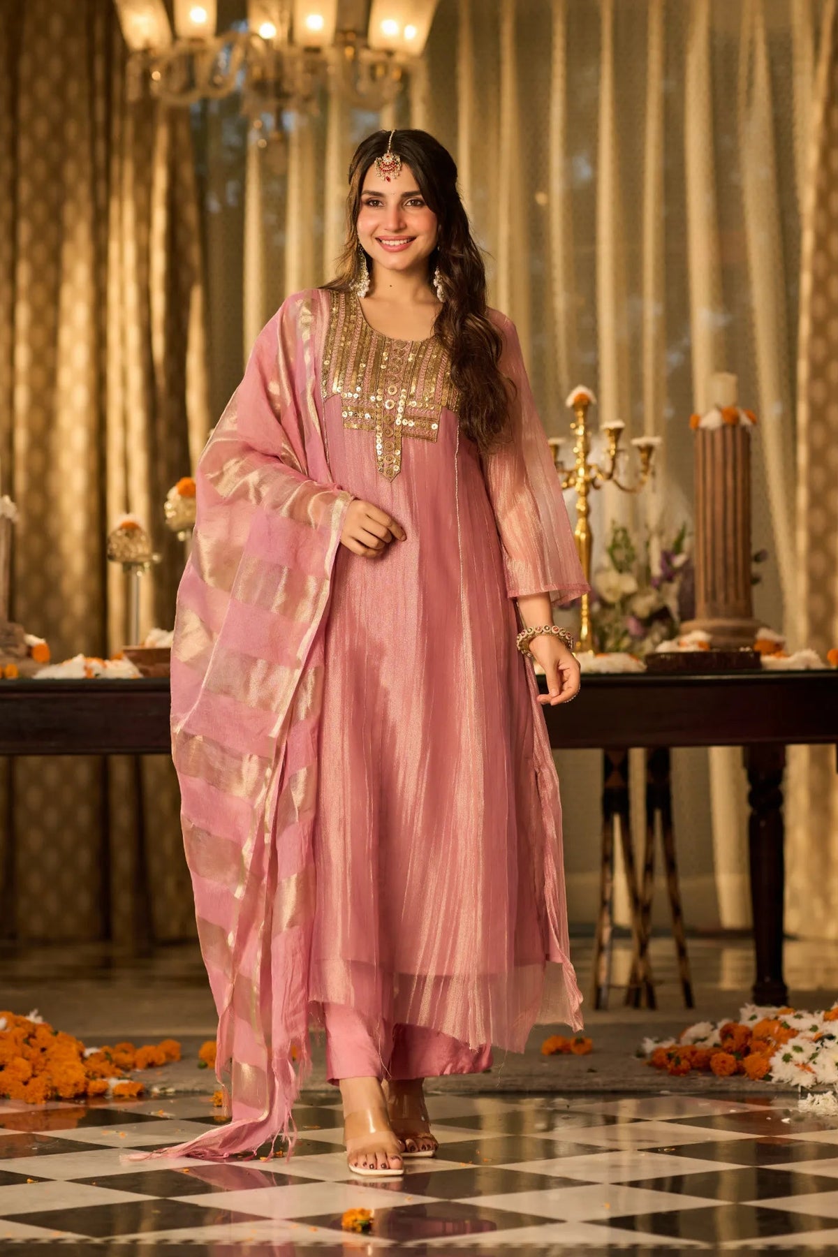 Rosegold Radiance Kurta Set