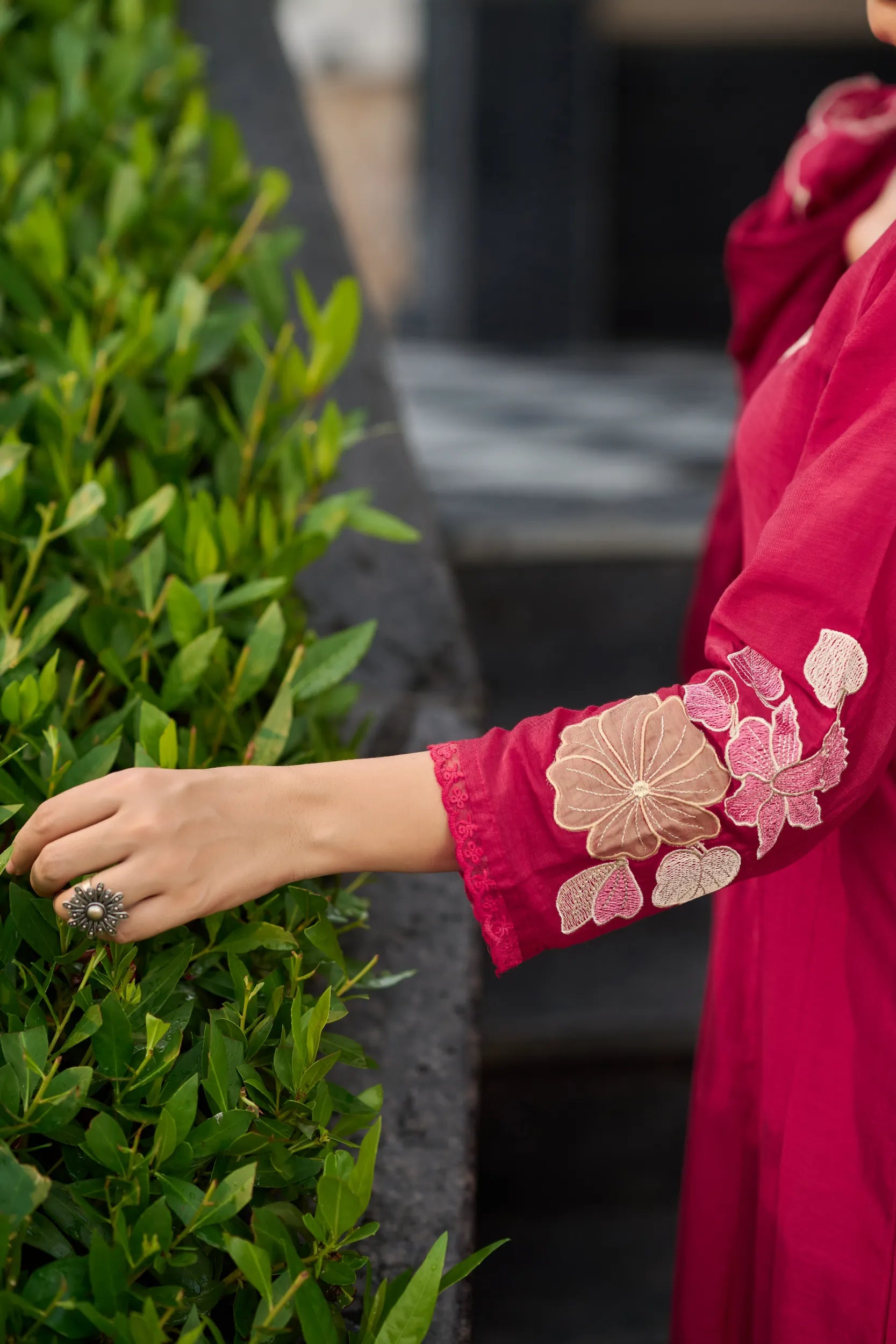 Berry Pink Floral Suit Set