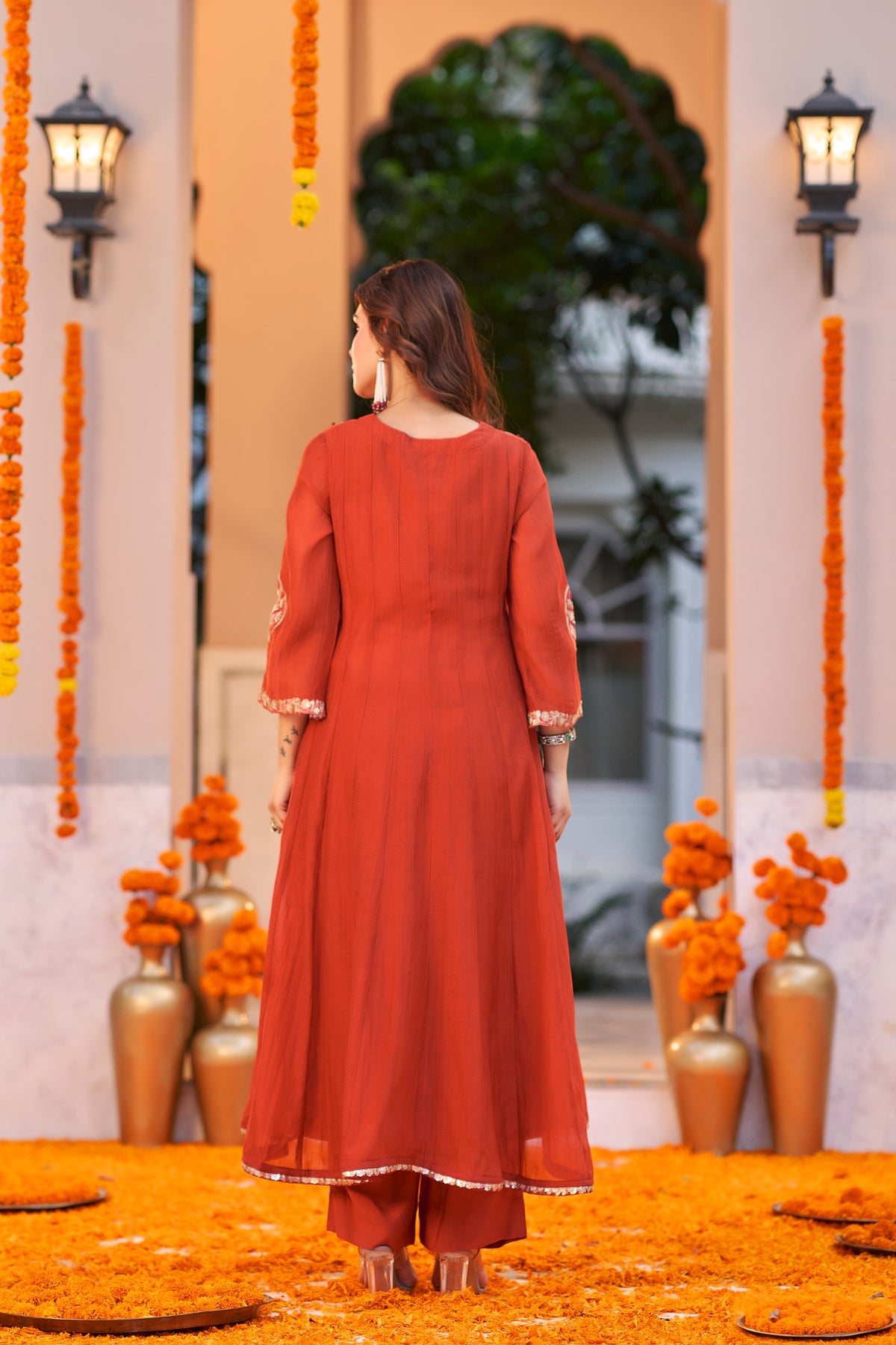 Orange Royal Elegance Kurta Set