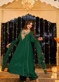 Emerald Green Embroidered Set