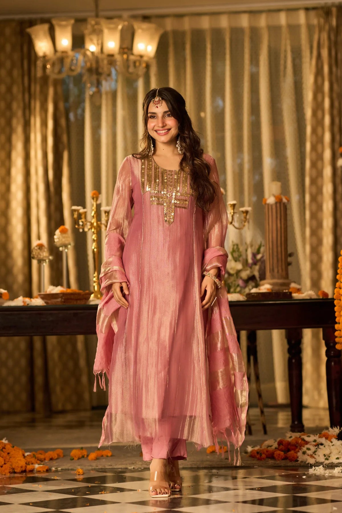 Rosegold Radiance Kurta Set