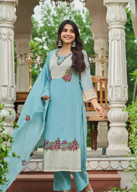Sky Embroidered Kurta Set