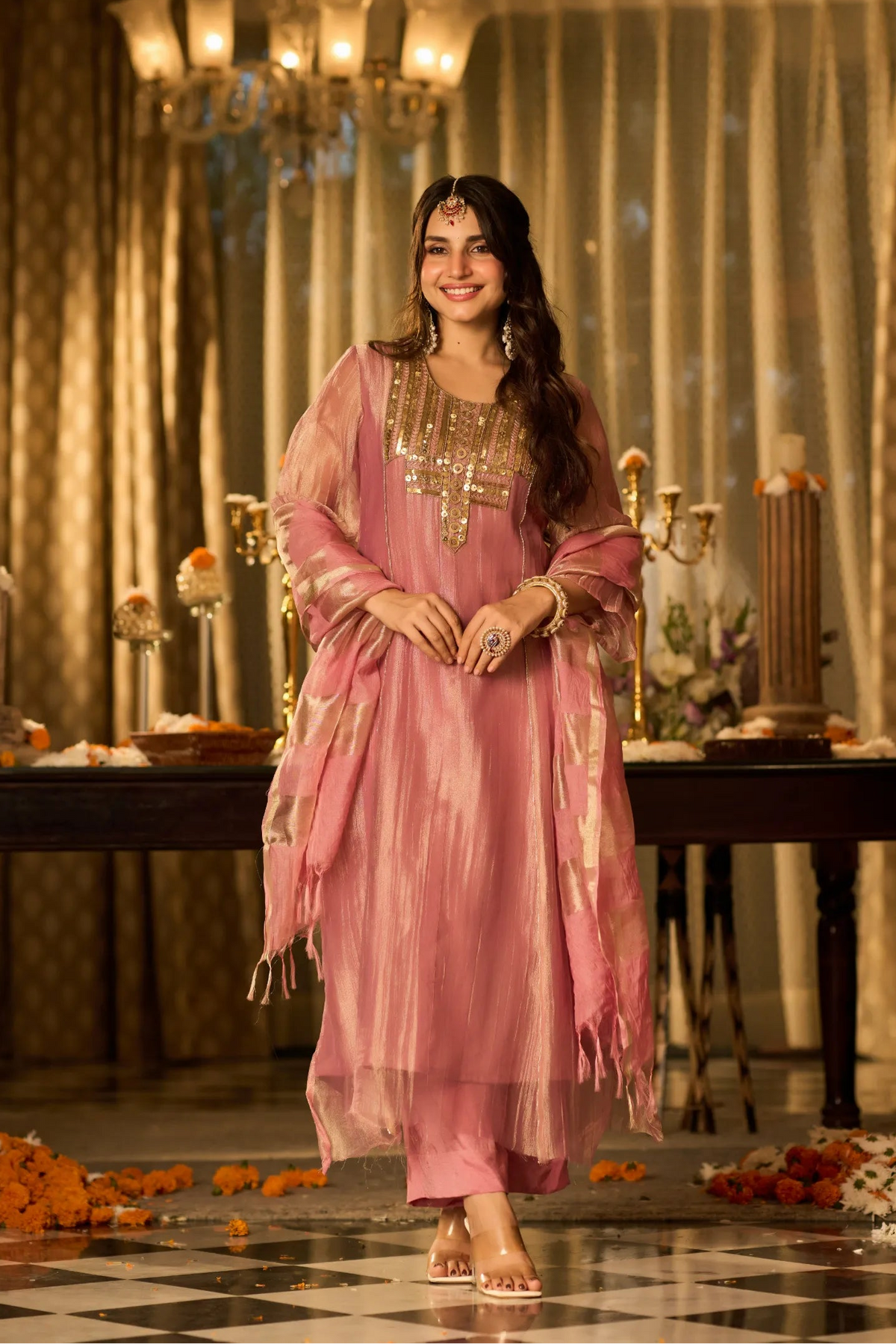 Rosegold Radiance Kurta Set