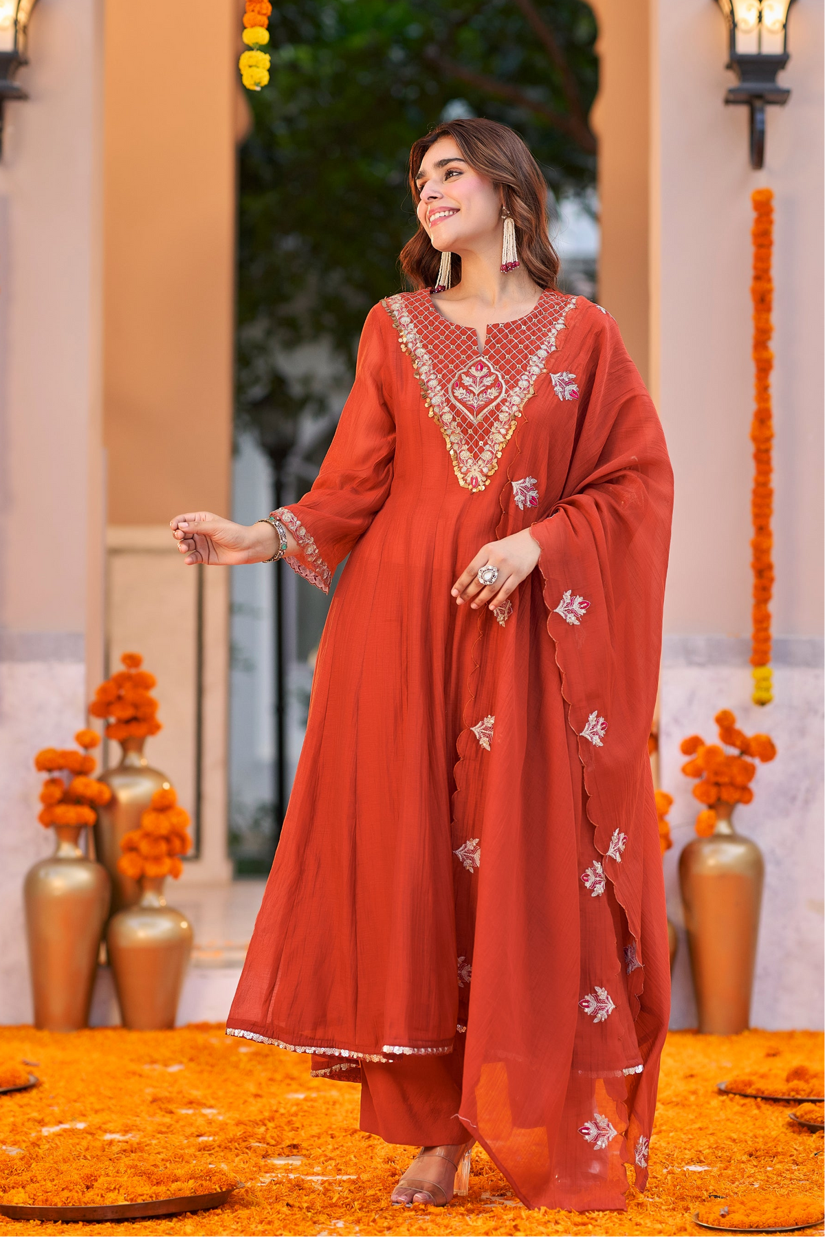 Orange Royal Elegance Kurta Set