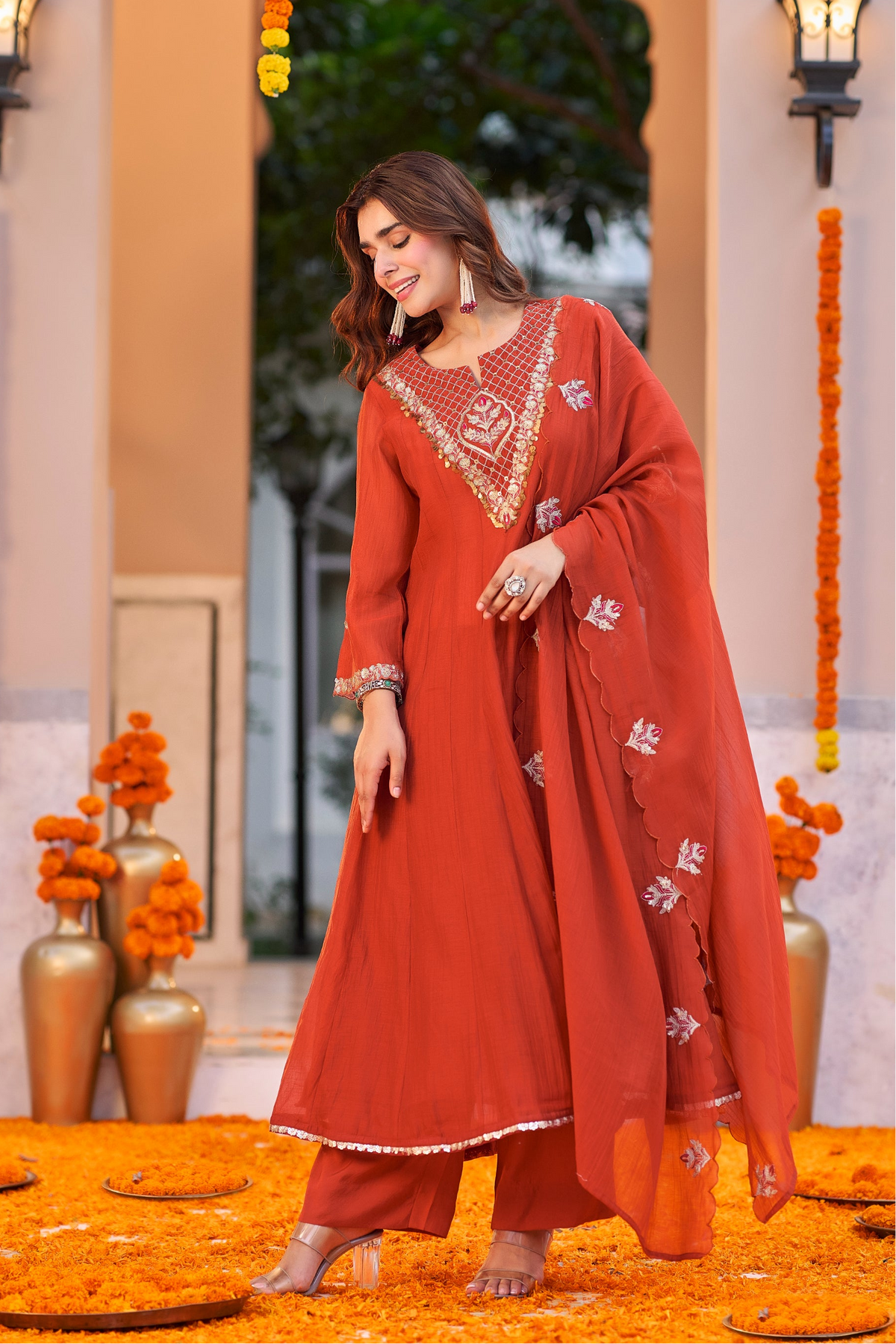 Orange Royal Elegance Kurta Set