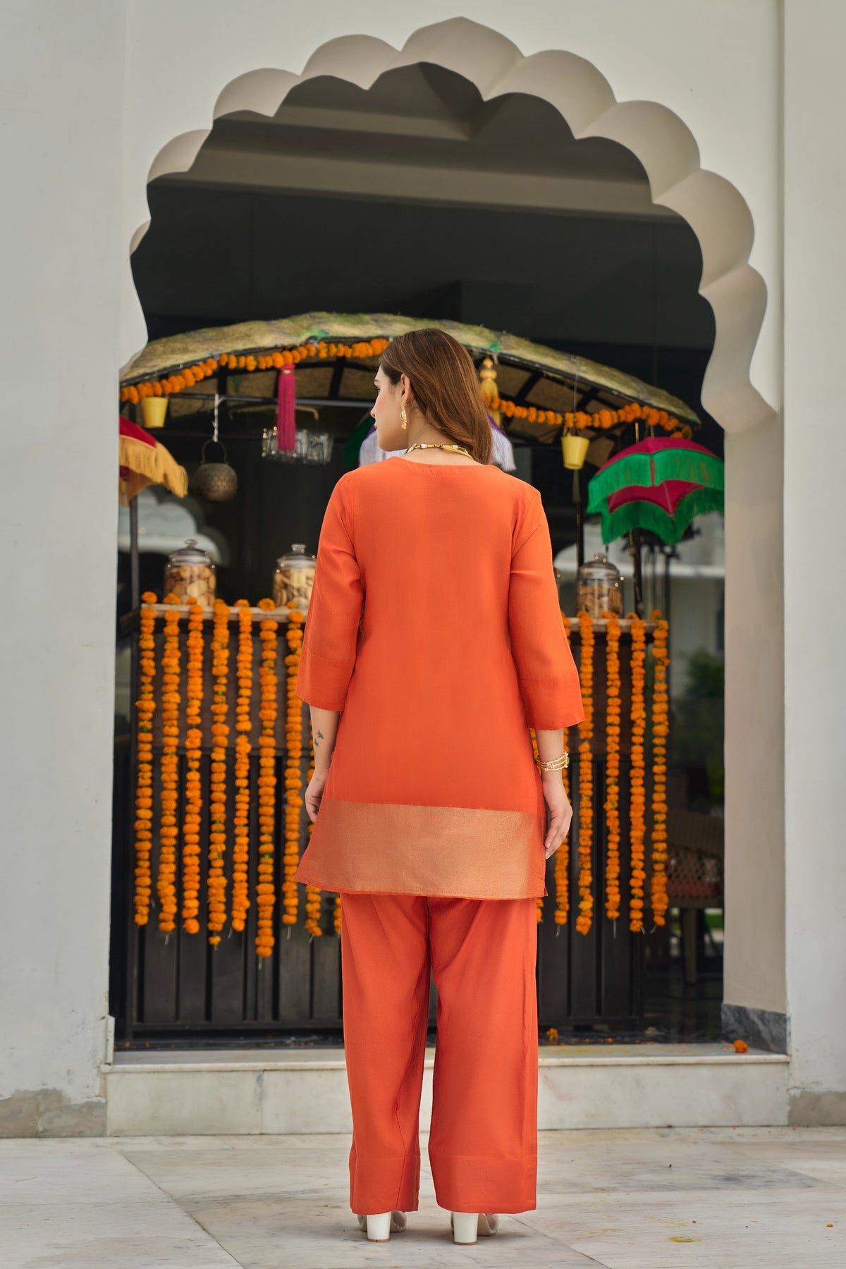 Coral Orange Suit Set