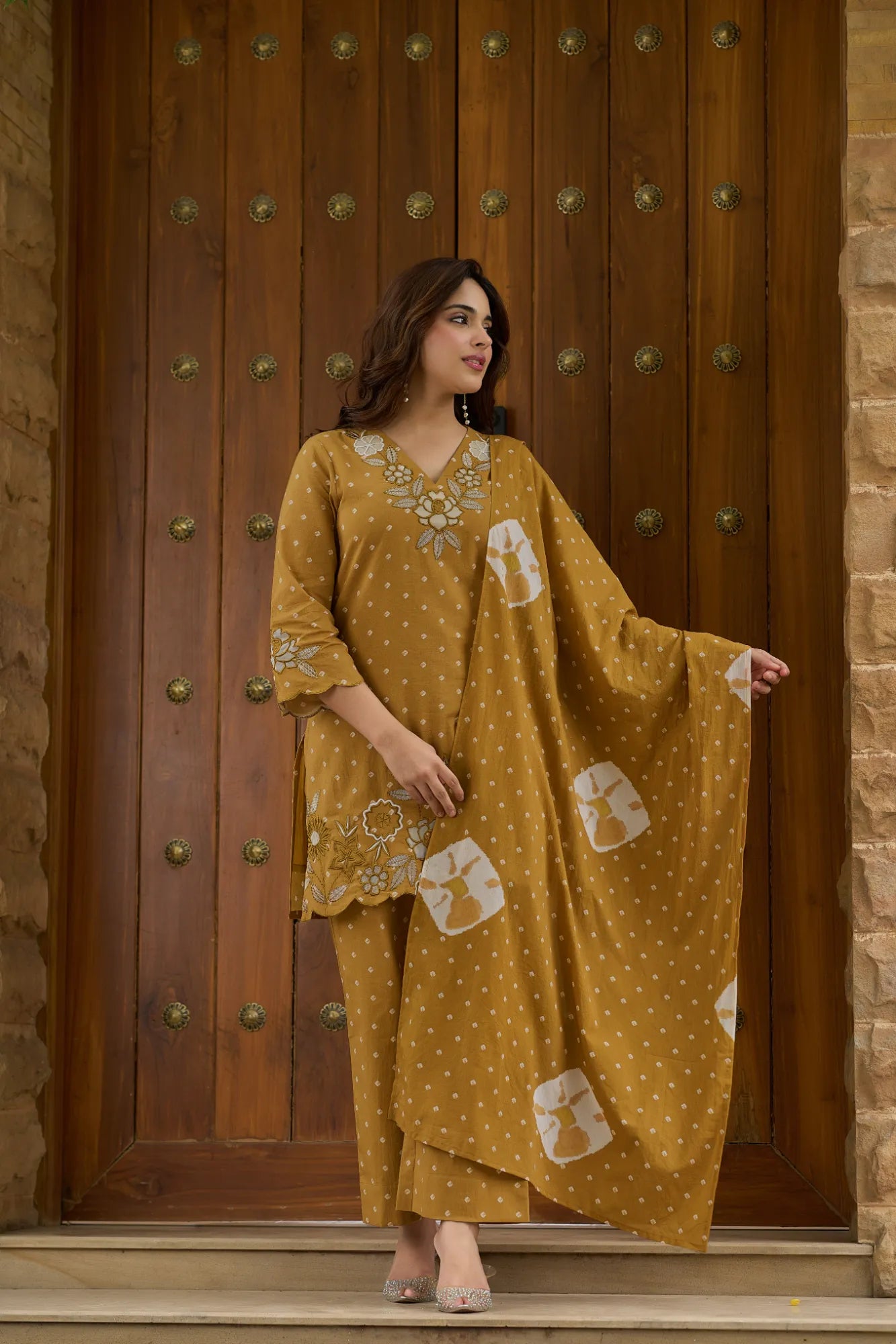 Mustard Cotton Suit Set