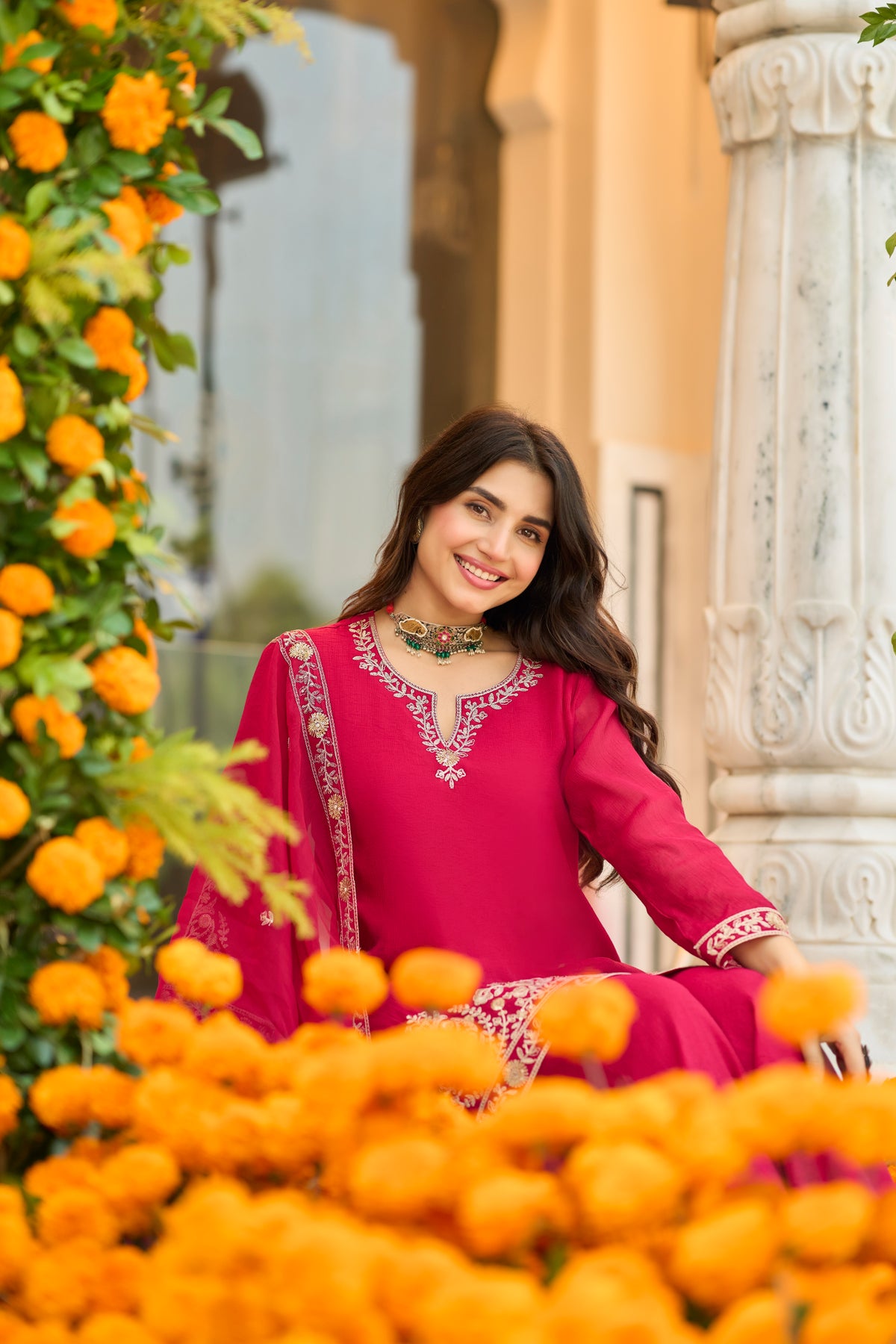 Rosy Elegance Suit Set