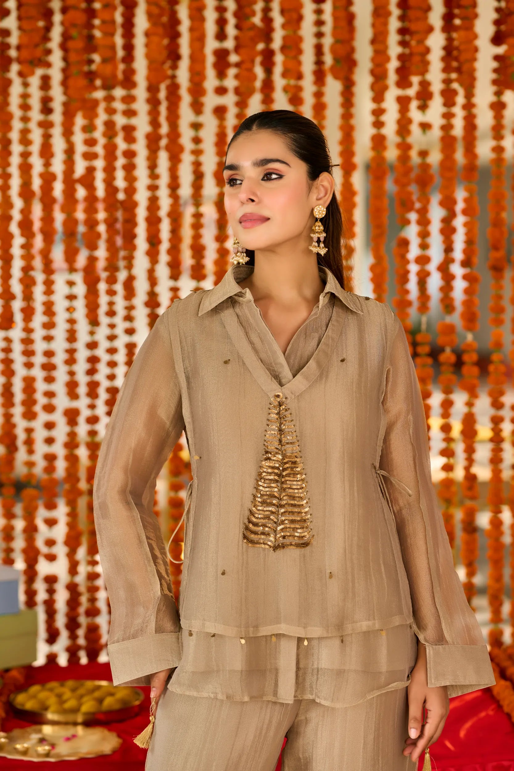 Golden Sand Shimmer Co-ord Set