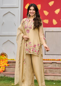 Golden Floral Grace Suit Set