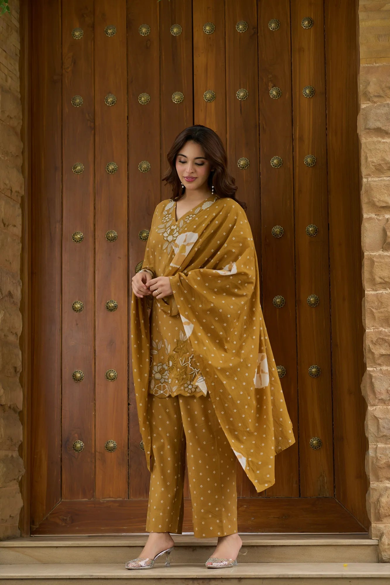 Mustard Cotton Suit Set