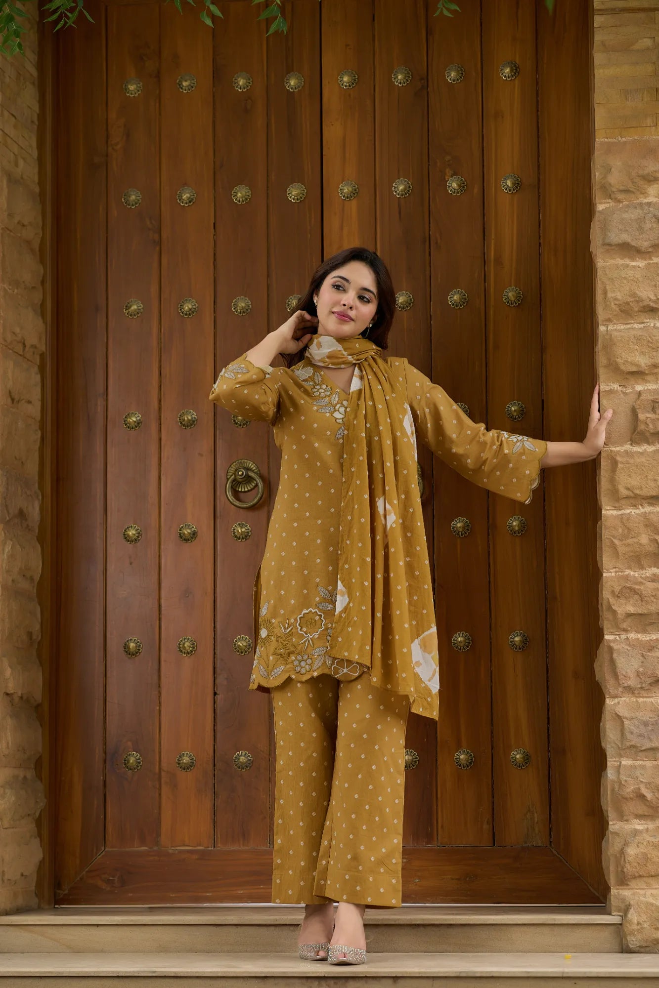 Mustard Cotton Suit Set