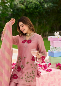 Rose Bloom Embroidered Suit Set
