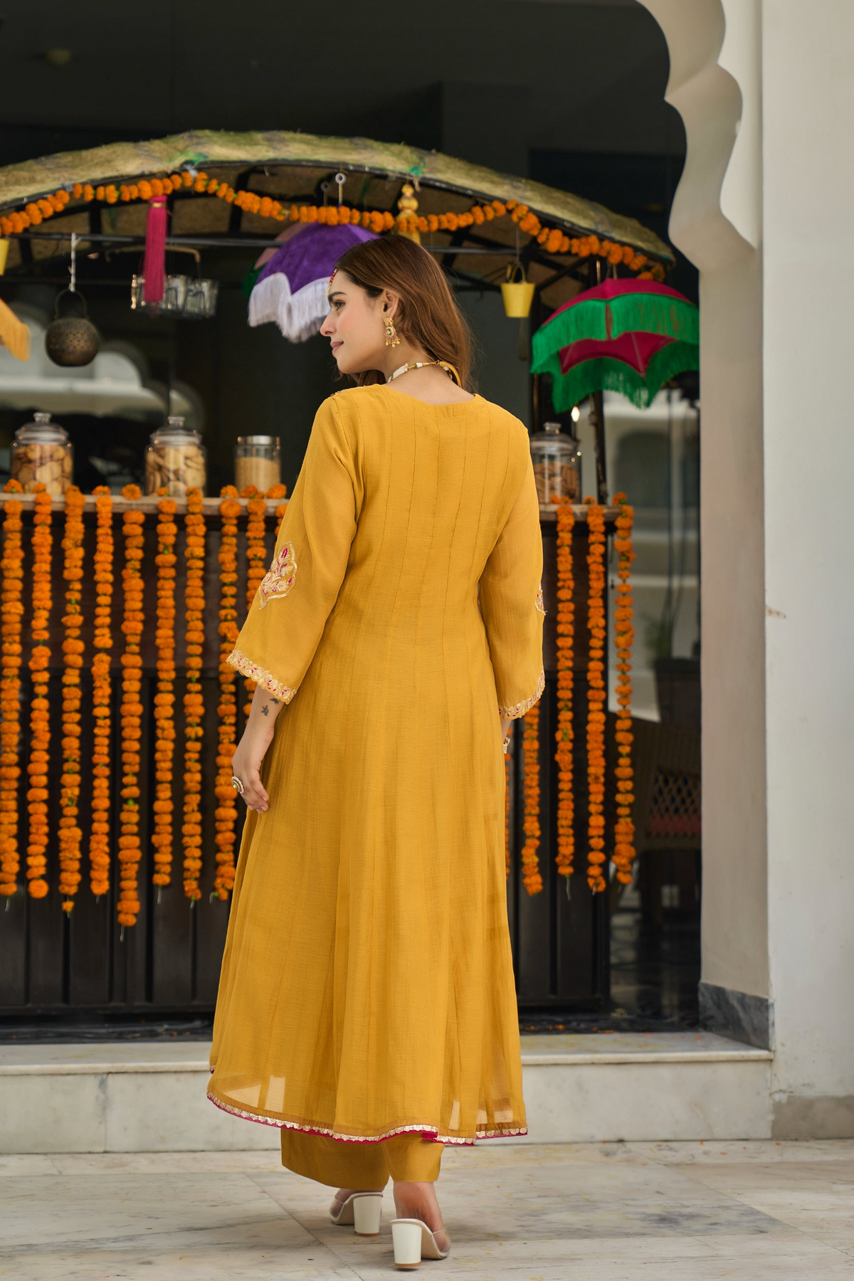Mustard Golden Bloom Kurta Set