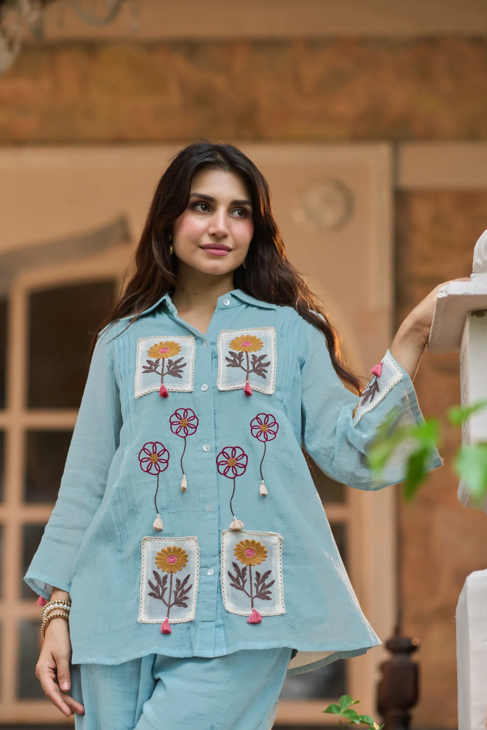 Powder Blue Floral Co-ord