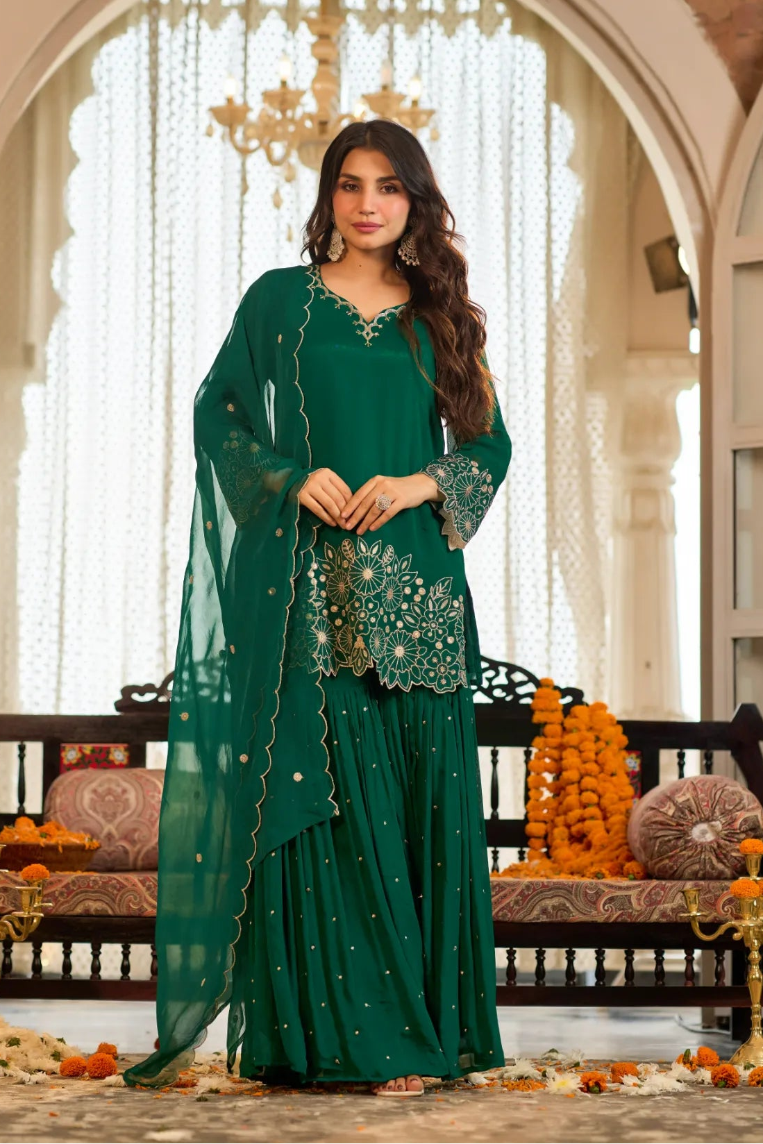 Emerald Zari Kurta Set