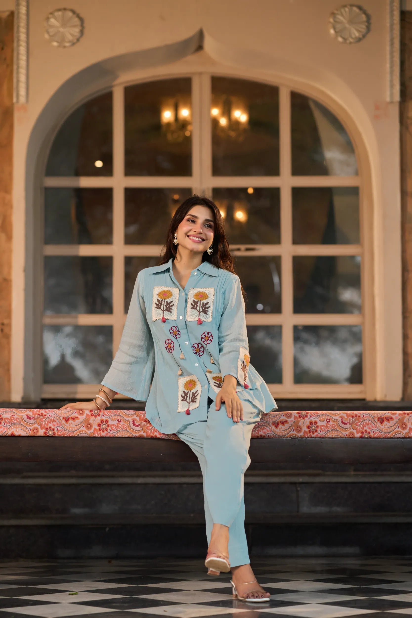 Powder Blue Floral Co-ord