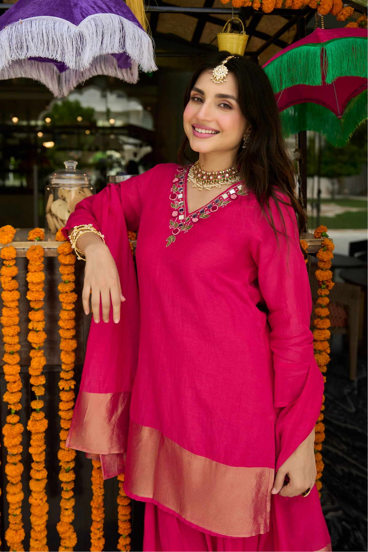 Fuchsia Pink Grace Suit Set