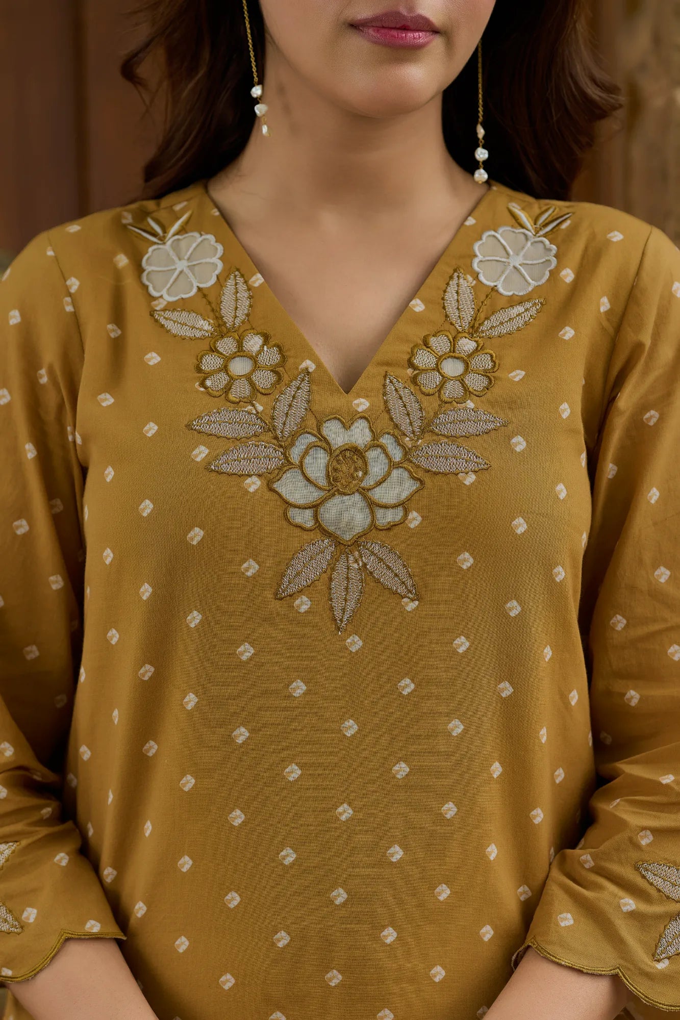 Mustard Cotton Suit Set
