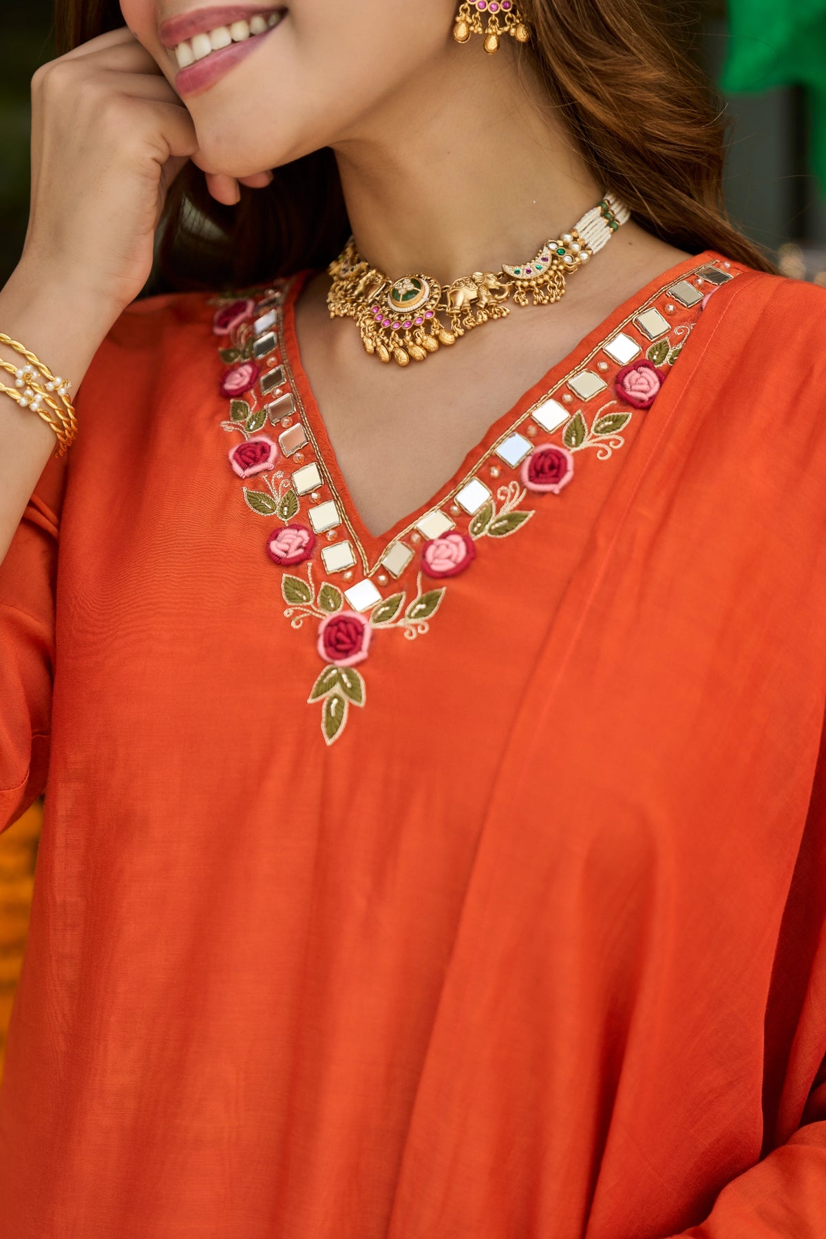Coral Orange Suit Set
