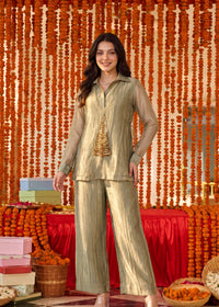 Olive Blush Shimmer Co-ord Set
