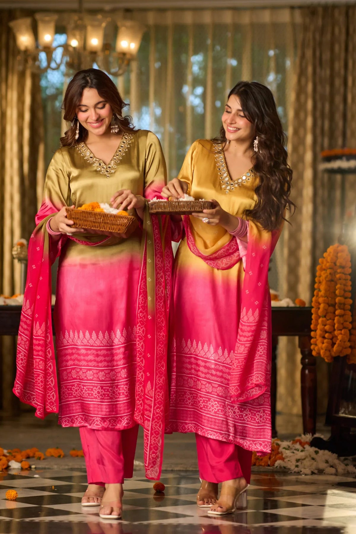 Golden Fuchsia Kurta Set