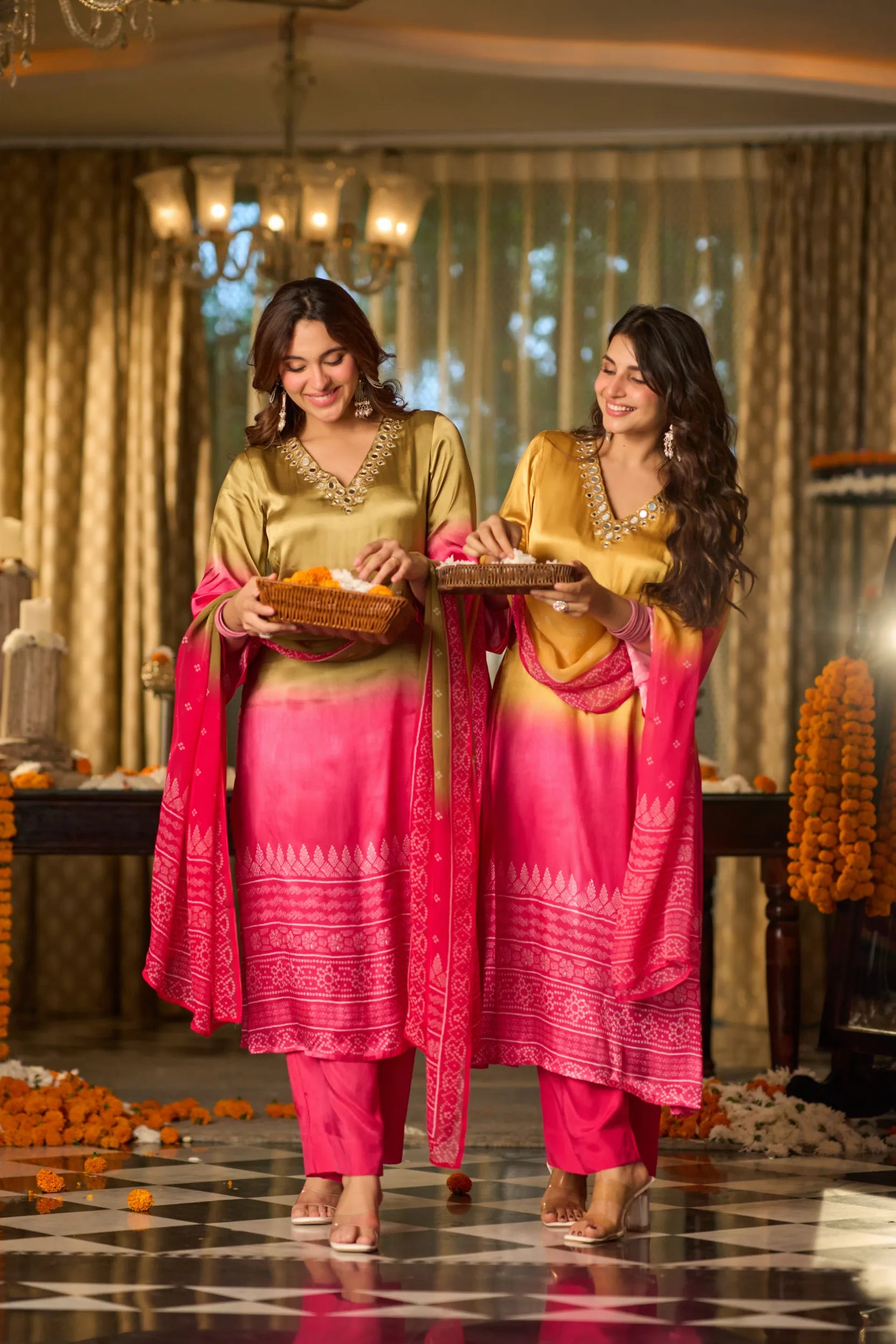 Golden Fuchsia Suit Set