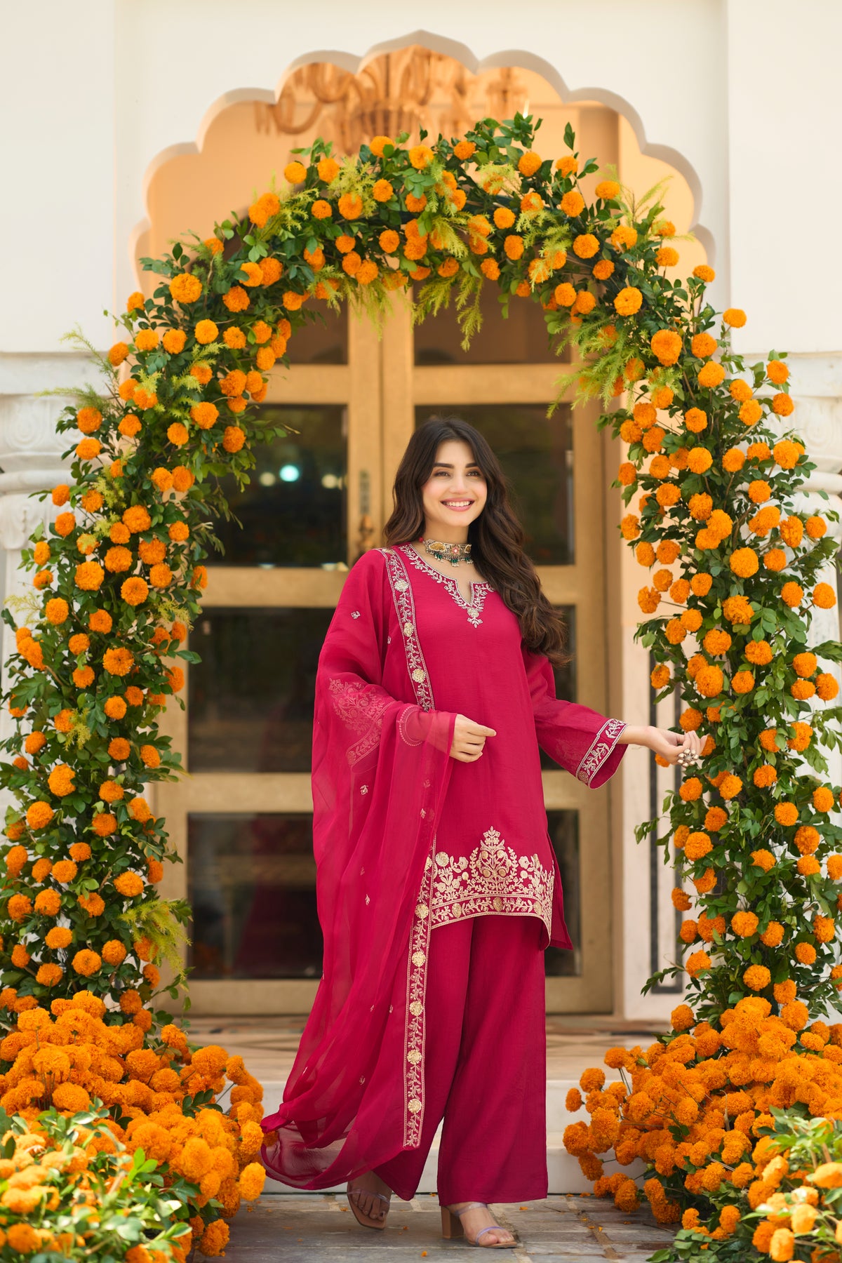 Rosy Elegance Suit Set