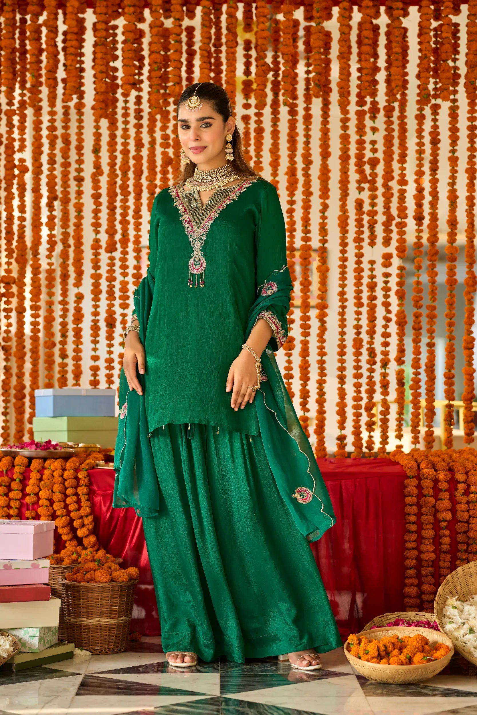 Emerald Royale Palazzo Set