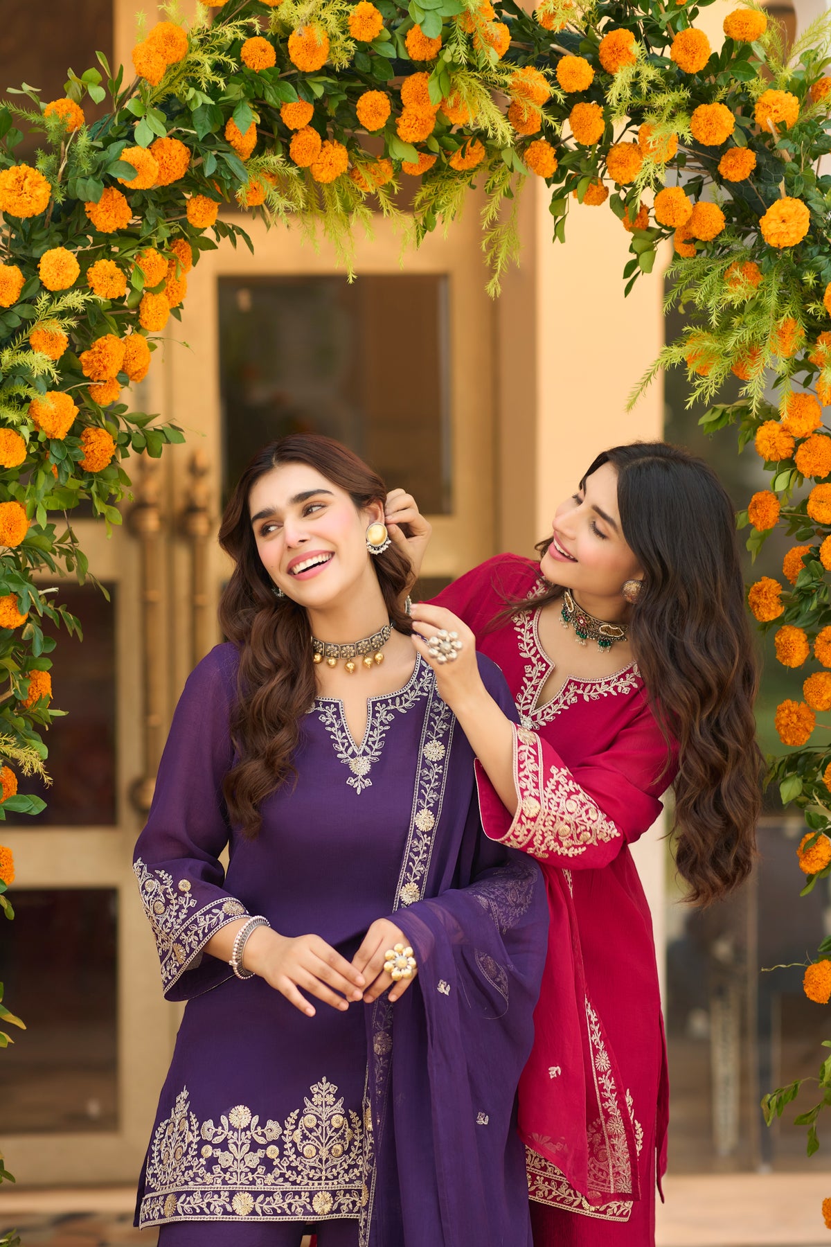 Royal Amethyst Embroidered Suit Set