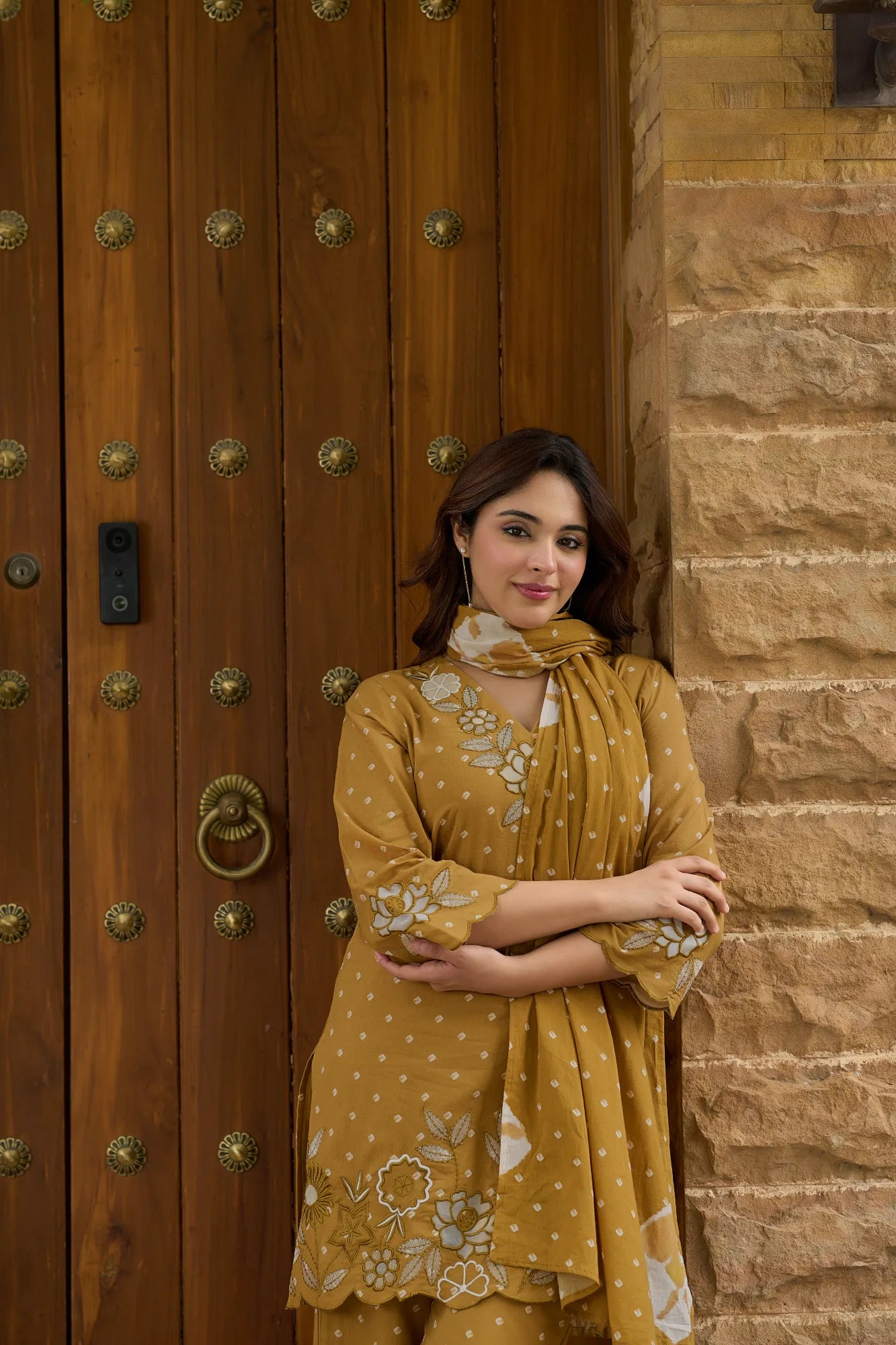 Mustard Cotton Suit Set