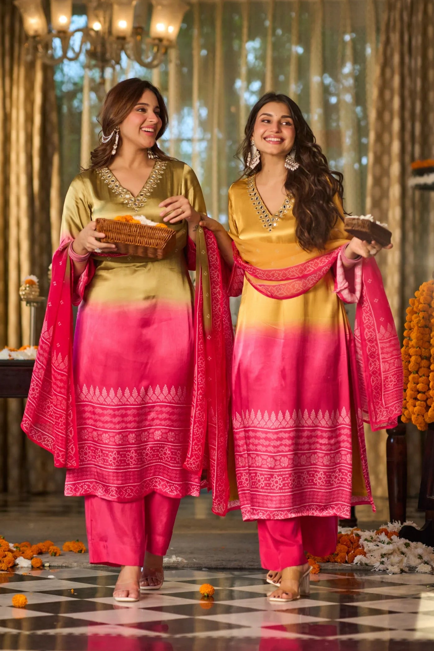 Golden Fuchsia Kurta Set